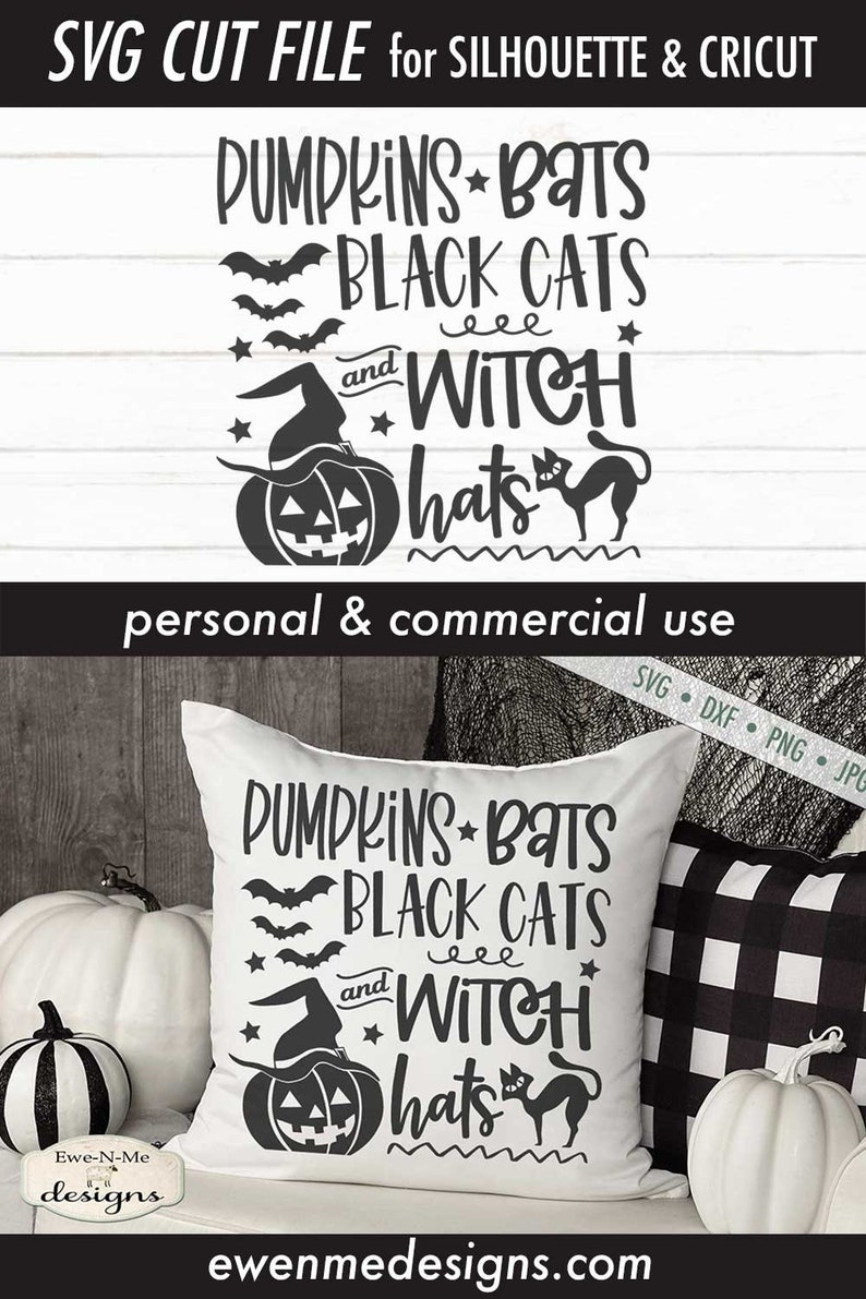 Halloween SVG - Pumpkin SVG - Bats Svg - Black Cats SVG - Witch Hats ...