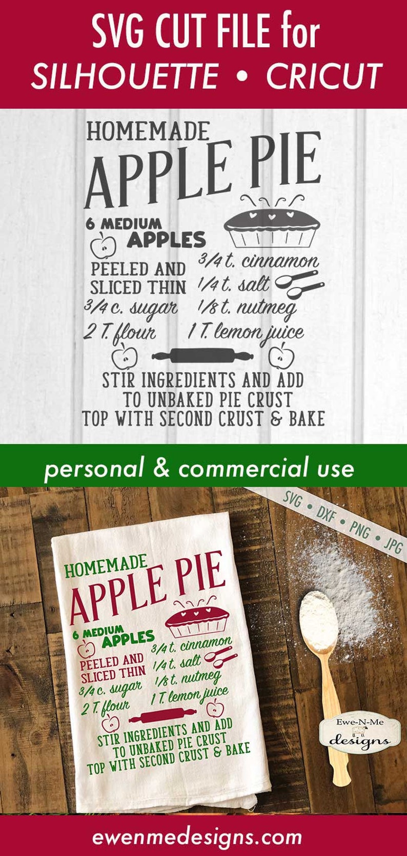 Download Apple Pie SVG pie recipe svg Fall svg Apple svg | Etsy