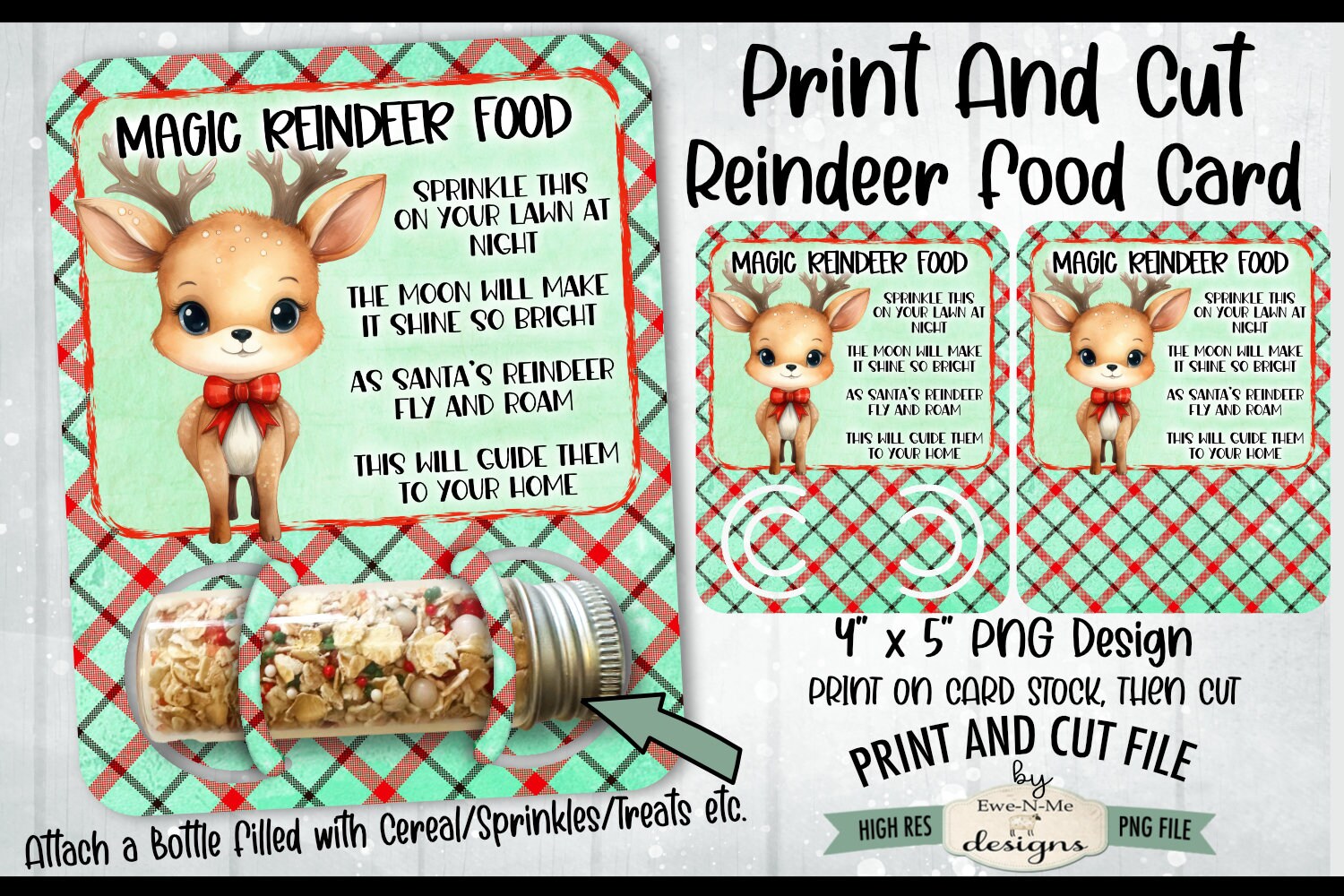 Magic Reindeer Food PNG | Christmas Reindeer Food Print and Cut Card