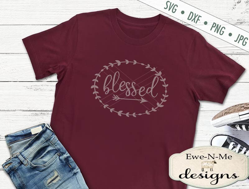 Download Blessed SVG - Christian SVG - oval wreath arrow svg ...