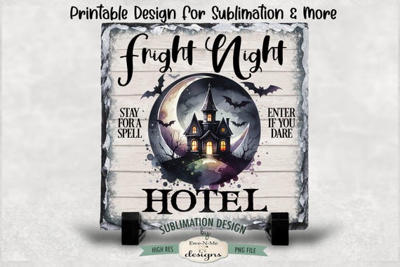 Fright Night Hotel Sublimation Design | Halloween Haunted House Printable  | Halloween Printable Sublimation Design