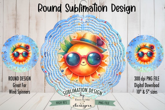 Cute Sun with Sunglasses Round Sublimation Design | Sunshine Sunglasses Summer Sublimation Design | Summer Sunshine Round PNG