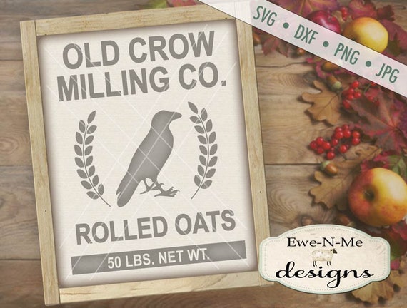 Crow SVG -  Old Crow Milling Co SVG - Fall Autumn svg - Digital svg, dxf, png and jpg files available