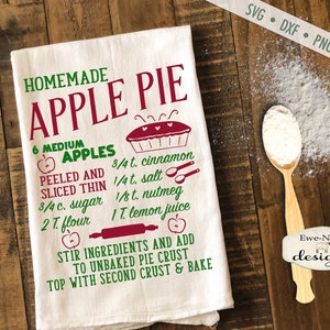 Torta de maçã SVG - receita de torta svg - Outono svg - Apple svg - Outono SVG - Cozinha svg - Arquivos svg, dxf, png e jpg de uso comercial