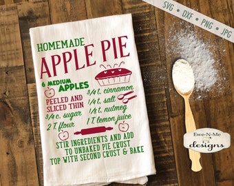 Apple Pie SVG  - pie recipe svg - Fall svg - Apple svg - Autumn SVG - Kitchen svg - Commercial Use svg, dxf, png and jpg files