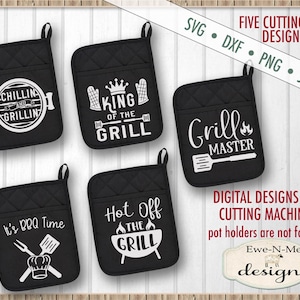 Paquete de svg de barbacoa a la parrilla - Grill svg - Pot Holder svg - Día del Padre SVG - SVG para los titulares de ollas de Dollar Tree