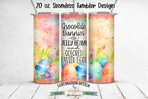 Colored Easter Eggs Seamless 20oz Tumbler Wrap -  Easter Egg Seamless Tumbler Sublimation Design - 20oz Skinny Seamless Easter Tumbler Wrap