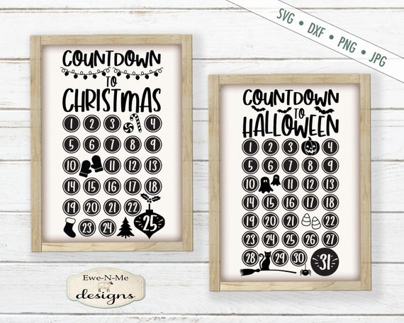 Countdown to Christmas - Countdown to Halloween SVG