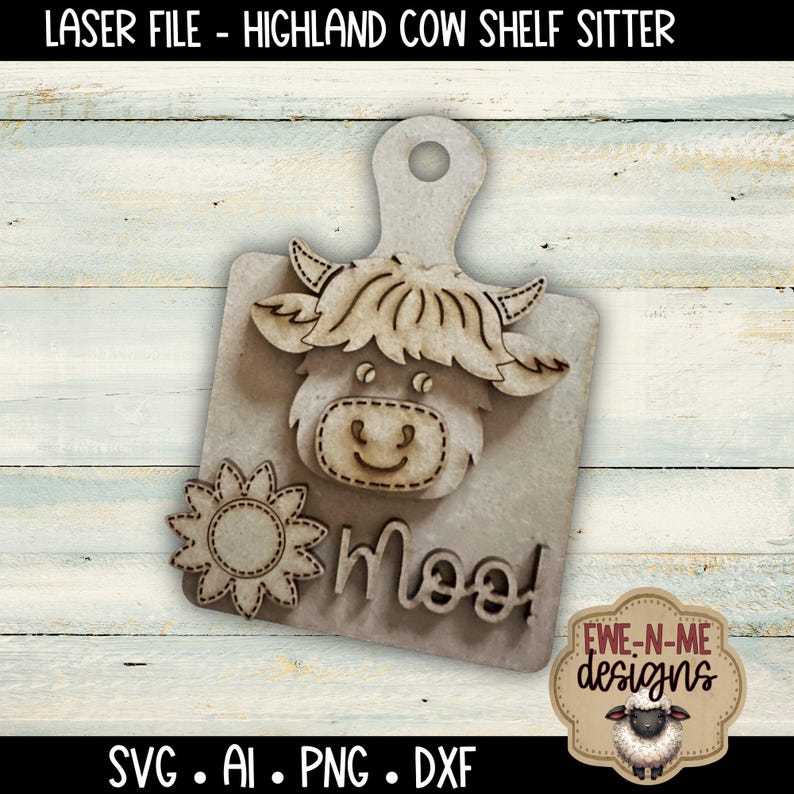 Highland Cow Sunflower Sign SVG - Farm Animal Laser Cut File - Cow ...