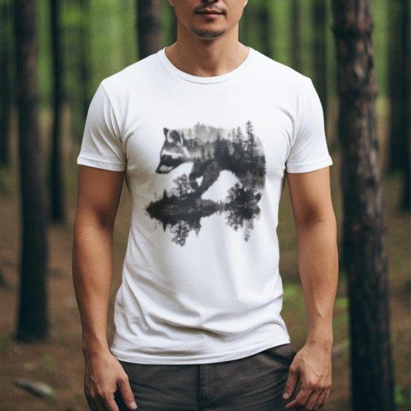 Cute Raccon Shirt Unique Raccoon Graphic Tee, Forest Creature Top, Nature Inspired Apparel for Raccoon Lovers & Gifts