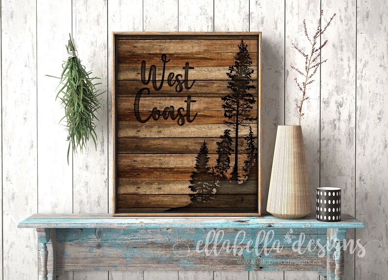 Fir Tree BLACK Silhouette Wood Pallet Wall Art DIGITAL Etsy