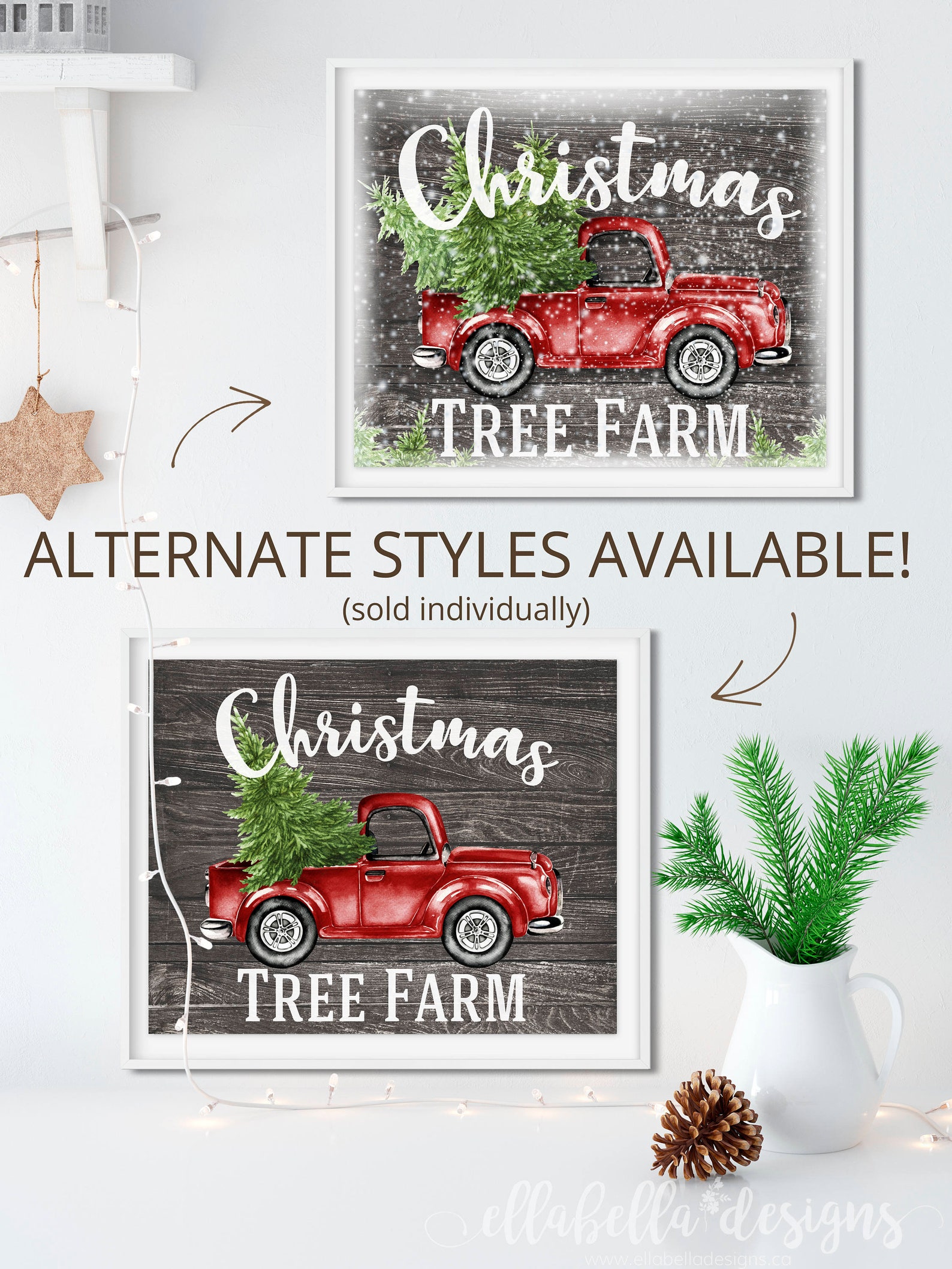 Rustic Christmas Wall Art PRINTABLE Farmhouse Christmas Etsy Canada