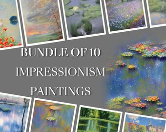 Set di pacchetti, arte di Claude Monet, stampa di Monet, arte della parete di Monet, arte della parete stampabile, pittura a olio