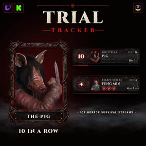 Dead by Daylight Win Streak Tracker for Twitch and Kick, Killer Survivor Counter (StreamElements)