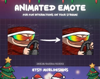Animated Christmas Drive Emote: Twitch, Discord, YouTube, Stream gif - Pepe drive, Holiday