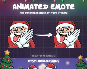 Animated Santa Rubbing Hands Emote: Twitch, Discord, YouTube (Digital Download)