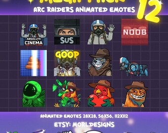 ARC Raiders - MEGA PACK Animated emotes. Twitch, Discord, Youtube, Kick (Digital Download)