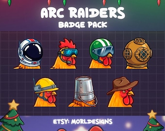 ARC Raiders - Paquete de insignias. 7 insignias, recursos para Twitch, Kick y YouTube/Stream
