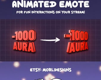 Animated Minus 1000 Aura Emote: Twitch/Discord/YouTube (GIF Digital Download)