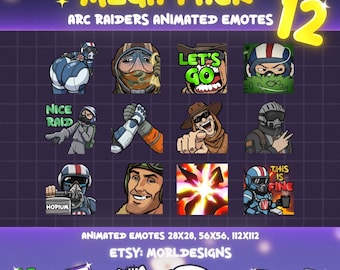 ARC Raiders - MEGA PACK-2 Animated emotes. Twitch, Discord, Youtube, Kick (Digital Download)