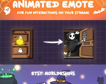 DOOR KICK Death Animated emote, Halloween. Twitch/Discord/Kick/Youtube, stream gif