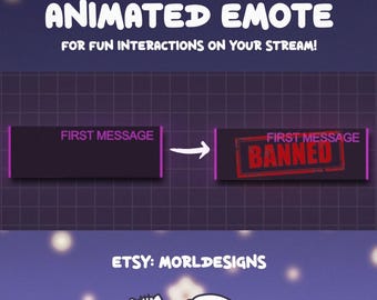 Animated BAN Emote: Twitch/Discord/Kick/YouTube (GIF Digital Download)