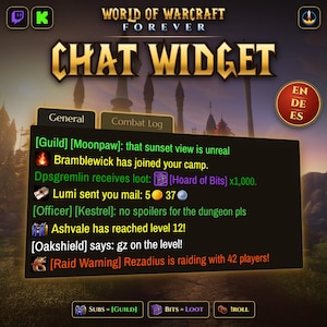 World of Warcraft Chat Widget for Twitch/Kick, Guild Overlay (Digital Download)