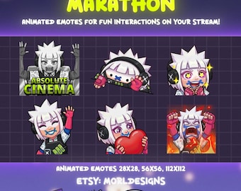 Marathon Bundle - GLITCH - Animated emotes. Twitch, Youtube, Kick, Discord. Marathon game