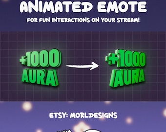 Animated +1000 Aura Emote: Twitch/Discord/YouTube (GIF Digital Download)