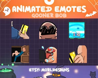 GOONER BOB 6 Animated Emotes Pack, Halloween. Twitch/Discord/Kick/Youtube, stream gif