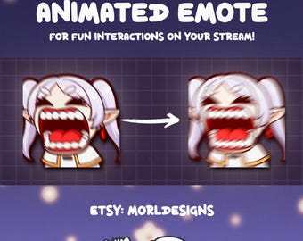 Frieren LETSGOOO Scream Animated Emote: Twitch/Discord/YouTube, stream gif