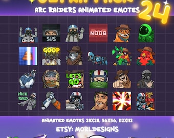 ARC Raiders - ULTRA PACK Animated emotes. Twitch, Discord, Youtube, Kick (Digital Download)