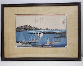 Utagawa Hirosage Japanese Wood Block Print Fifty-three Stations of theTokaido