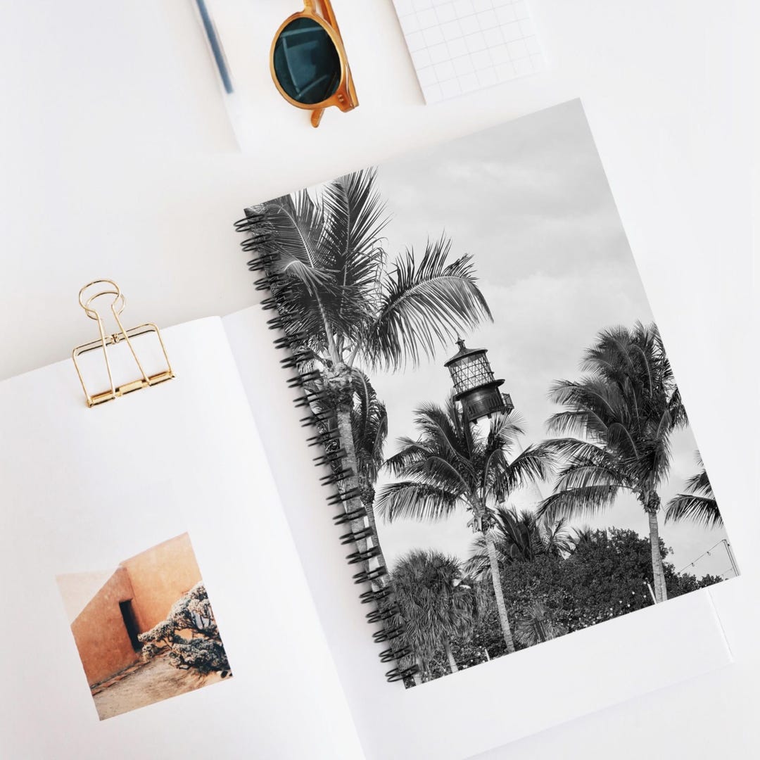 Lighthouse Spiral Notebook: Ocean Vibes Journal - Key Biscayne ...