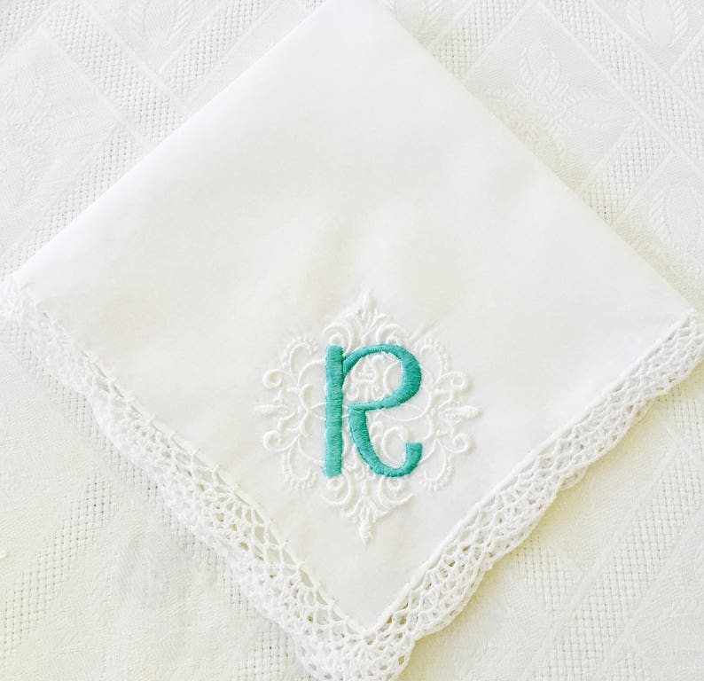 mother of the bride embroidered handkerchief