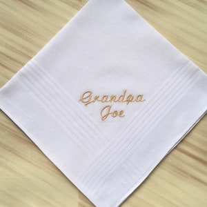 PERSONALIZED EMBROIDERED  Mens Handkerchief with  GIFT Box Name/Phrase