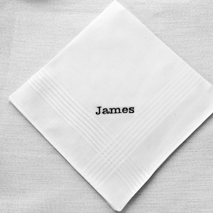 PERSONALIZED EMBROIDERED  Mens Handkerchief with Name/Phrase