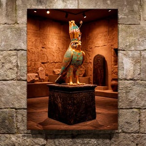 Horus Wall Art, Ancient Egyptian Sculpture Print, Museum Relic Decor