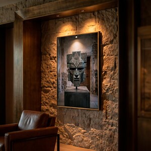 Ceremonial Mask Wall Art | Ancient Ritual Sculpture Museum Print, Collectible Decor bild 2