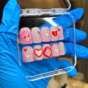 vday picture frame press on nails