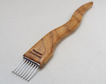 Travel Weaving beater, Olivewood, mini travel weaving beater, tapestry beater, tapestry, weaving, Threadsthrutime, thomas-creations
