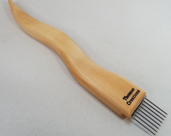 Travel Weaving beater, Box Elder, mini travel weaving beater, tapestry beater, tapestry, weaving, Threadsthrutime, Thomas-Creations