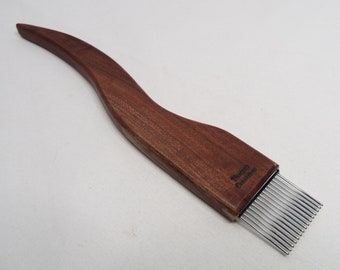 weaving beater, Walnut, Fine, weave, beater, tapestry beater, small loom beater, tapestry, Threadsthrutime, Thomas-creations