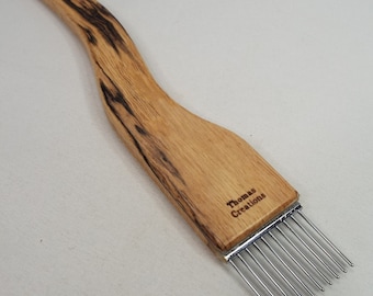 weaving beater, Spalted Pecan, Coarse, weave, beater, tapestry beater, tapestry, Threadsthrutime, Thomas-creations