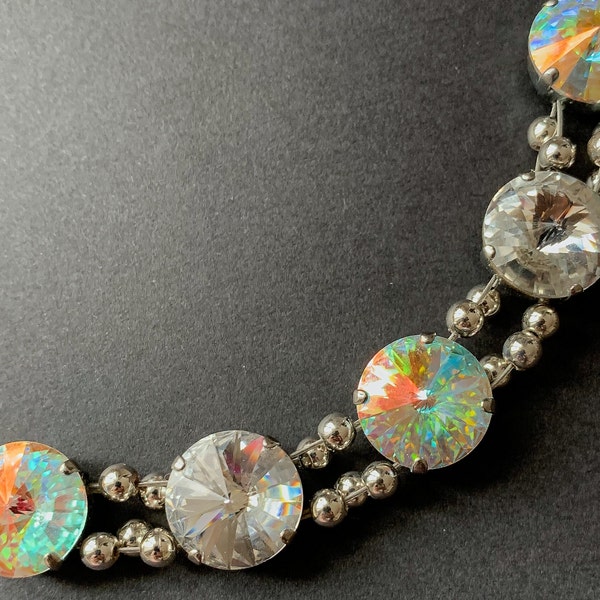 Swarovski Crystal Halskette, Hochzeitsschmuck, Geschenke für Frauen, Brautschmuck, Moderner Schmuck, Ausgefallener Schmuck