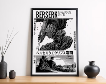 Berserk Poster, Manga Canvas Print