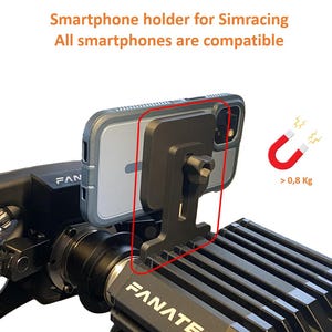 Magnetic smartphone holder for Simracing steering wheel base
