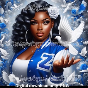 Zeta phi beta sorority, greek, digital download, blue and white, zeta phi beta sorority PNG, zeta phi beta sorority gifts, zeta phi beta