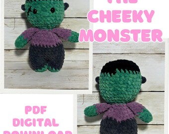 Frankie the Cheeky Monster - Halloween Crochet Pattern - PDF DIGITAL DOWNLOAD