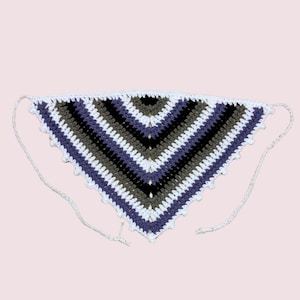 Asexual Pride bandana - Crochet Accessory - boho head scarf